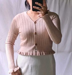 Ruffled Cardigan