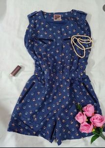 Blue Floral Romper