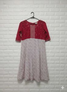 Red Embroidered Dress