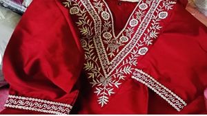 Elegant Maroon Embroidered Kurti