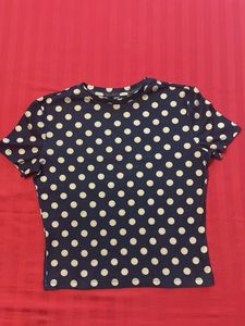 ONLY Polka Dot Cropped Tee