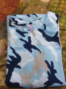 Camo Print Ruffle Top