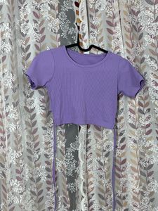 Lavender Tie Around Waist Top