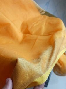Yellow Cotton Silk Saree