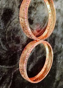 Gold Floral Bangles