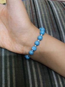 Blue Beaded Stretch Bracelet