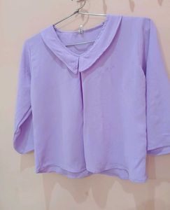 Cute Lavender Peter Pan Collar Top for women