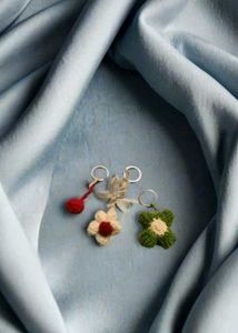 3 Crochet Flower Keychains combo