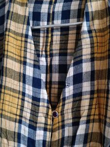 Plaid Tie-Front Blouse