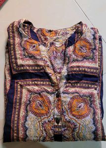 Patterned Long Sleeve Top