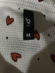 Heart Print Long Sleeve Top Size M