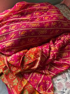 Pink &amp; Orange Saree with Blouse