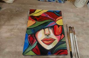 Colorful Abstract Face Art