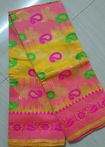 108)Pure Ikkat Jamdani Saree