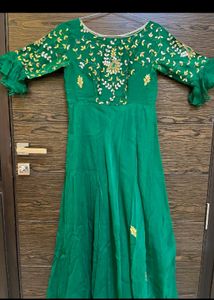 Price Dropped!!Green Gota Patti Heavy Gown