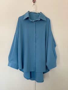 Blue Oversized Shirt With Pants