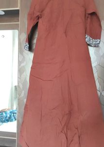 Brown Up Down Flare Kurta In Khadi