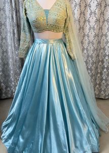 Light Blue Lehenga with Embellishments