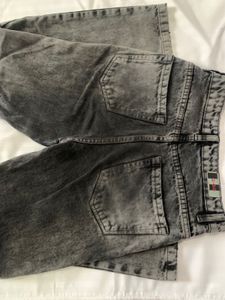 Black And Greyish Denim