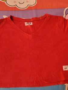 red short length tshirt oversized