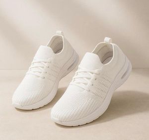White Knit Sneakers