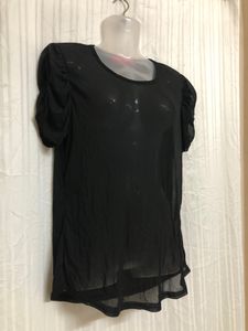Ivmee Black Short Sleeve Net Top