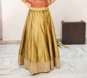 Golden Ethnic Skirt