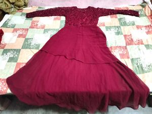 Elegant Burgundy Lace Dress