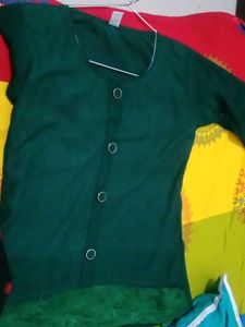 Green Button-Down Kurta