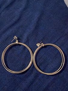 silver round earrings