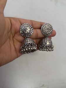 Silver Jhumka Earrings