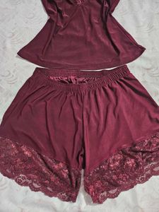 Burgundy Lace Lingerie Set