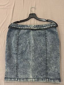 Denim Mini Skirt with Zipper Detail