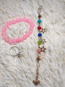 2 Bracelets With One Ring