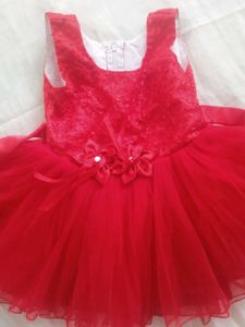 Red Flower Girl Dress