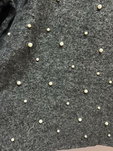 Gray Pearl Embellished Top