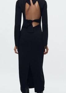 Zara Black Open Back Dress