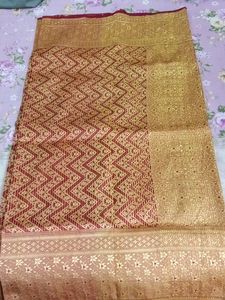 Red And Golden Beautiful Saree