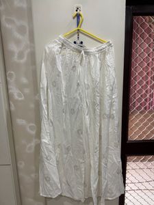 White Embroidered Long Skirt