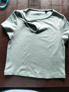 Cute Creemy Green Crop Top
