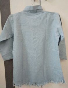 Denim Fringe Top