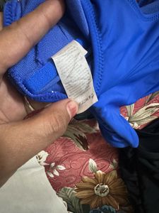 Blue &amp; Black High-Waisted Swimsuit