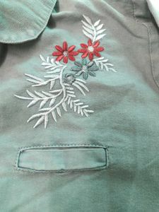 Light Grey Embroidered Shirt