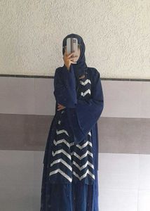 Blue Layered Abaya Dress