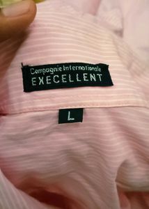 Pink Striped Collared Button-Down Shirt