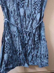 Blue Printed Shirt Dress