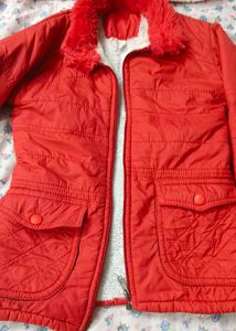 Red Winter Jacket with Hood