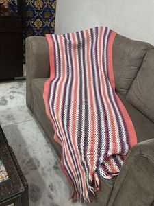 Striped Knit Throw Muffler (stal