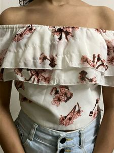 Sassafras Floral Off Shoulder Crop Top