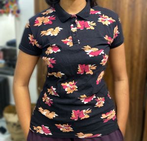 Floral Print Polo Shirt